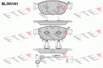 FTE bl2651a1 -  Комплект тормозных колодок, дисковый тормоз