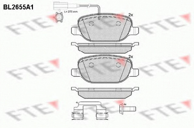 FTE bl2655a1 -  Комплект тормозных колодок, дисковый тормоз