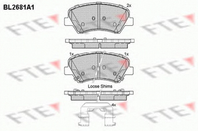 FTE bl2681a1 -  Комплект тормозных колодок, дисковый тормоз
