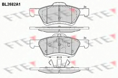 FTE bl2682a1 -  Комплект тормозных колодок, дисковый тормоз