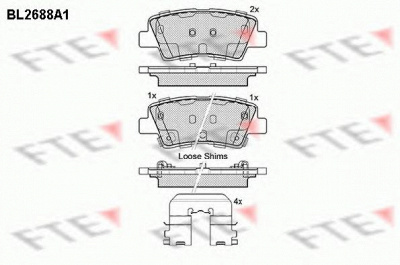 FTE bl2688a1 -  Комплект тормозных колодок, дисковый тормоз