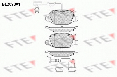 FTE bl2690a1 -  Комплект тормозных колодок, дисковый тормоз