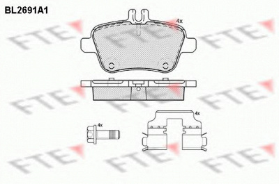 FTE bl2691a1 -  Комплект тормозных колодок, дисковый тормоз