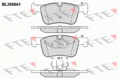 FTE bl2698a1 -  Комплект тормозных колодок, дисковый тормоз