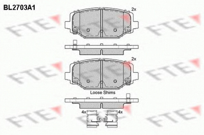 FTE bl2703a1 -  Комплект тормозных колодок, дисковый тормоз