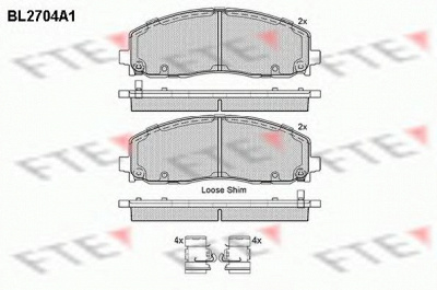 FTE bl2704a1 -  Комплект тормозных колодок, дисковый тормоз