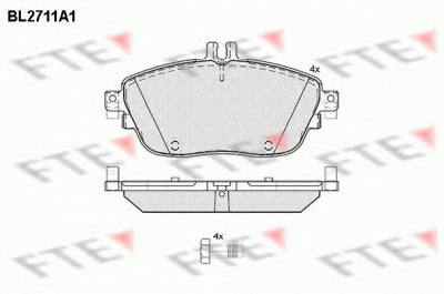 FTE bl2711a1 -  Комплект тормозных колодок, дисковый тормоз