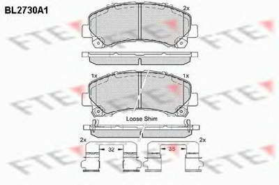 FTE bl2730a1 -  Комплект тормозных колодок, дисковый тормоз
