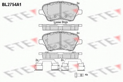 FTE bl2754a1 -  Комплект тормозных колодок, дисковый тормоз