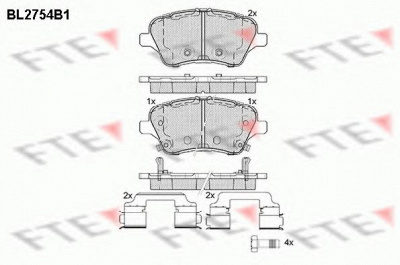 FTE bl2754b1 -  Комплект тормозных колодок, дисковый тормоз