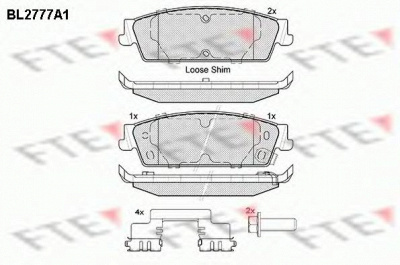 FTE bl2777a1 -  Комплект тормозных колодок, дисковый тормоз
