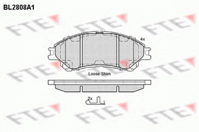 FTE bl2808a1 -  Комплект тормозных колодок, дисковый тормоз