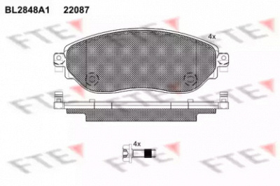 FTE bl2848a1 -  Комплект тормозных колодок, дисковый тормоз