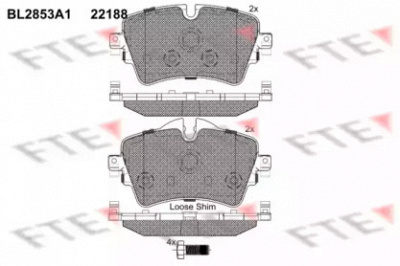 FTE bl2853a1 -  Комплект тормозных колодок, дисковый тормоз