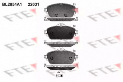 FTE bl2854a1 -  Комплект тормозных колодок, дисковый тормоз