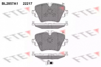 FTE bl2857a1 -  Комплект тормозных колодок, дисковый тормоз