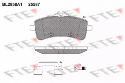 FTE bl2858a1 -  Комплект тормозных колодок, дисковый тормоз