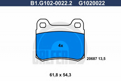 GALFER b1g10200222 -  Комплект тормозных колодок, дисковый тормоз