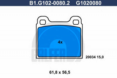 GALFER b1g10200802 -  Комплект тормозных колодок, дисковый тормоз