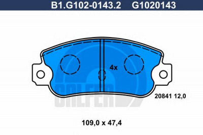 GALFER b1g10201432 -  Комплект тормозных колодок, дисковый тормоз