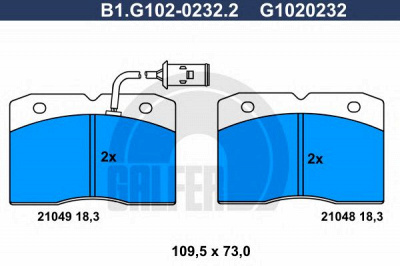 GALFER b1g10202322 -  Комплект тормозных колодок, дисковый тормоз