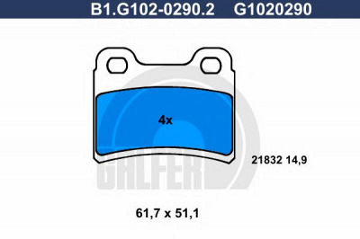 GALFER b1g10202902 -  Комплект тормозных колодок, дисковый тормоз