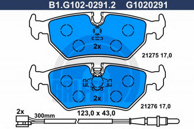 GALFER b1g10202912 -  Комплект тормозных колодок, дисковый тормоз
