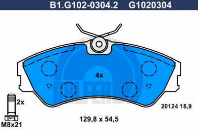 GALFER b1g10203042 -  Комплект тормозных колодок, дисковый тормоз