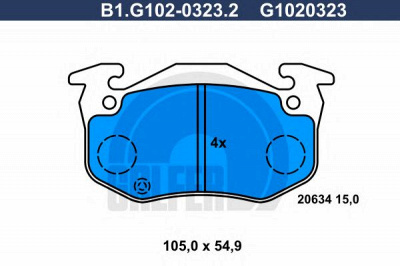 GALFER b1g10203232 -  Комплект тормозных колодок, дисковый тормоз