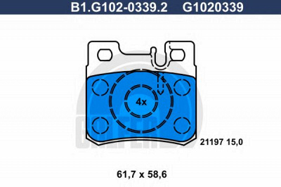GALFER b1g10203392 -  Комплект тормозных колодок, дисковый тормоз