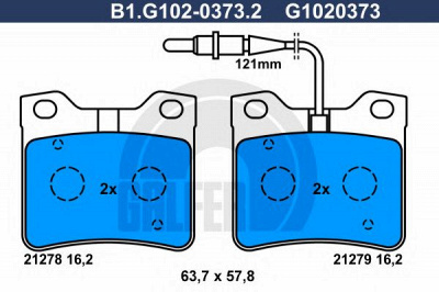 GALFER b1g10203732 -  Комплект тормозных колодок, дисковый тормоз