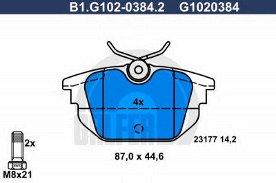 GALFER b1g10203842 -  Комплект тормозных колодок, дисковый тормоз