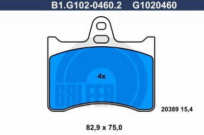 GALFER b1g10204602 -  Комплект тормозных колодок, дисковый тормоз