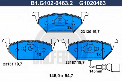 GALFER b1g10204632 -  Комплект тормозных колодок, дисковый тормоз