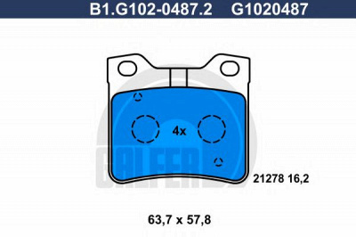 GALFER b1g10204872 -  Комплект тормозных колодок, дисковый тормоз