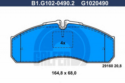 GALFER b1g10204902 -  Комплект тормозных колодок, дисковый тормоз