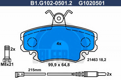 GALFER b1g10205012 -  Комплект тормозных колодок, дисковый тормоз