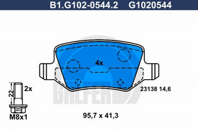 GALFER b1g10205442 -  Комплект тормозных колодок, дисковый тормоз