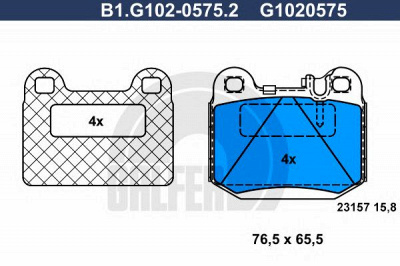 GALFER b1g10205752 -  Комплект тормозных колодок, дисковый тормоз