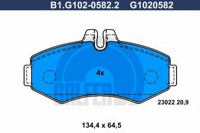GALFER b1g10205822 -  Комплект тормозных колодок, дисковый тормоз