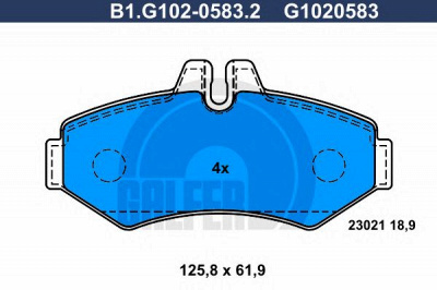GALFER b1g10205832 -  Комплект тормозных колодок, дисковый тормоз