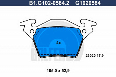 GALFER b1g10205842 -  Комплект тормозных колодок, дисковый тормоз