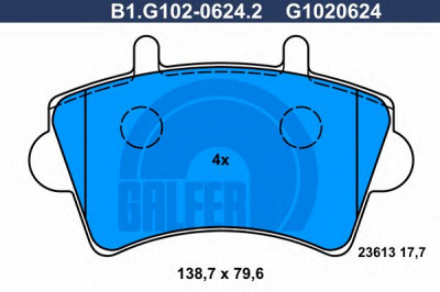 GALFER b1g10206242 -  Комплект тормозных колодок, дисковый тормоз