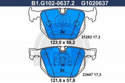 GALFER b1g10206372 -  Комплект тормозных колодок, дисковый тормоз
