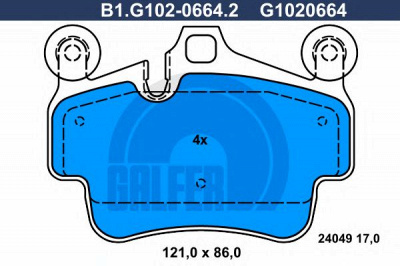 GALFER b1g10206642 -  Комплект тормозных колодок, дисковый тормоз