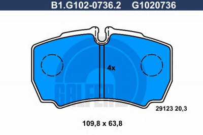 GALFER b1g10207362 -  Комплект тормозных колодок, дисковый тормоз