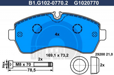 GALFER b1g10207702 -  Комплект тормозных колодок, дисковый тормоз