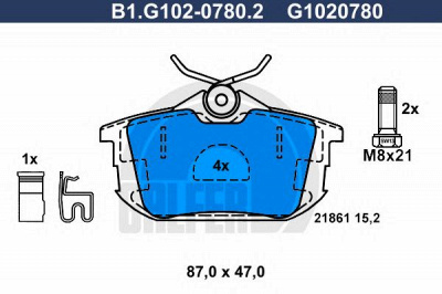 GALFER b1g10207802 -  Комплект тормозных колодок, дисковый тормоз