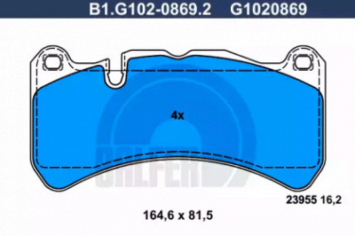 GALFER b1g10208692 -  Комплект тормозных колодок, дисковый тормоз