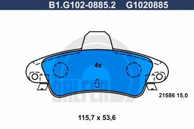 GALFER b1g10208852 -  Комплект тормозных колодок, дисковый тормоз